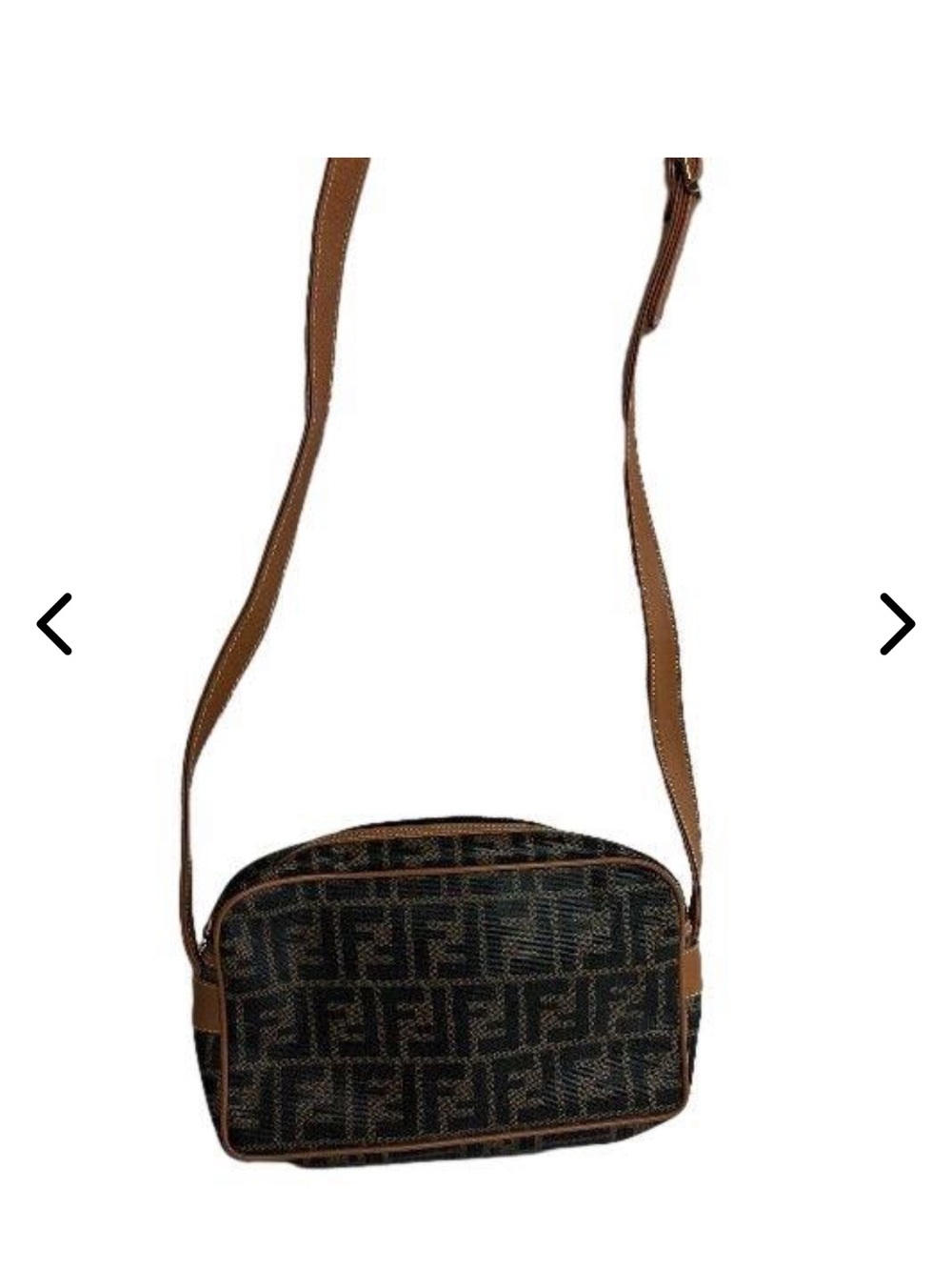 Fendi Black and Brown FF Monogram Messenger Bag
